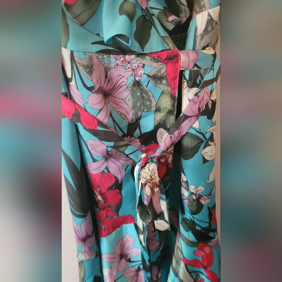 Marciano Los Angeles floral slit tie dress spaghetti strap wrap small - Picture 11 of 16